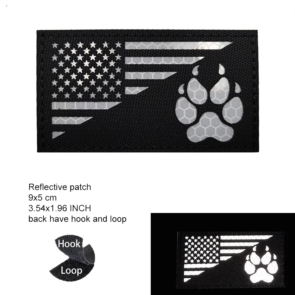 K9 Service Dog Ask To Pet Infrared IR Reflective Tactical Patch K-9 Military Emblem Embroidered Badge Appliques 3D PVC Patch