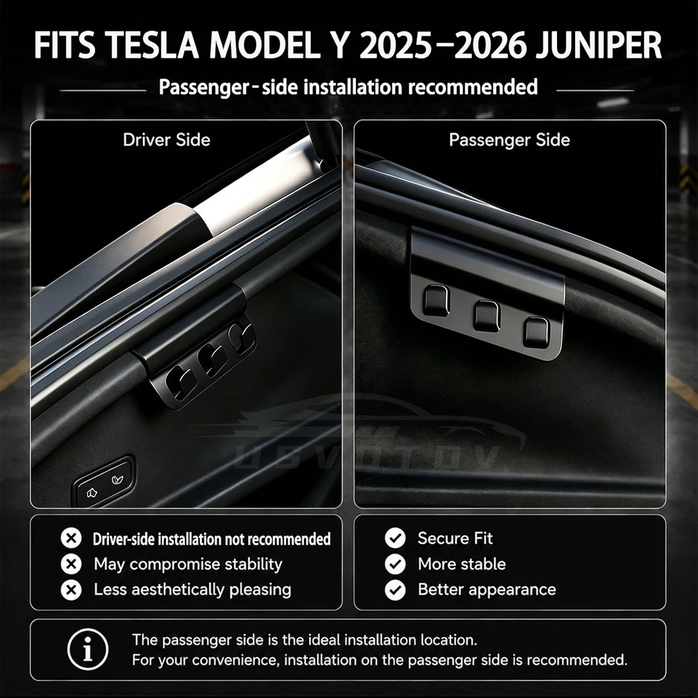 Kofferraum-Einkaufstaschenhaken für Tesla Model Y Juniper Model YL Zubehör 2025 2026 Heckkofferraumhaken Kofferraumorganizer Auto-Taschenhalter – Detail 7