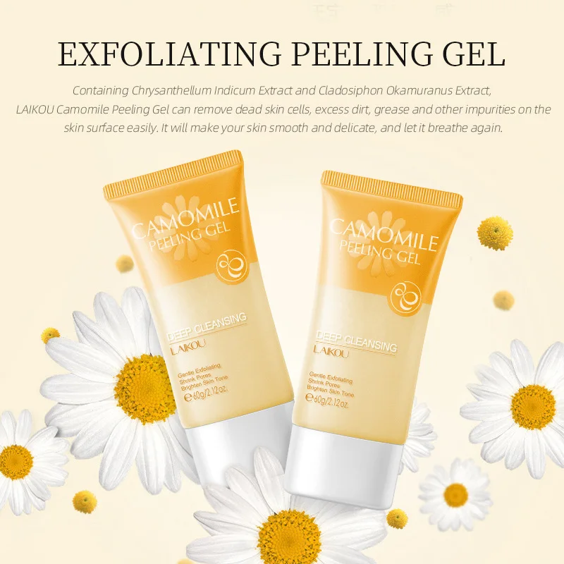 Chamomile Peeling Gel 60g Gentle Oil Control Body Face Scrub Cleansing Pores Facial Exfoliation view 6