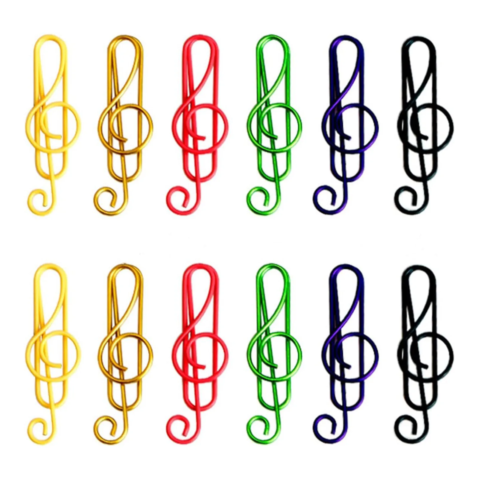 

10/100 pcs Pins Paper Clip Holder Musical Note Design Metal Mini Paper Clips Office Paperclip for Document Sorting 1.2x4cm