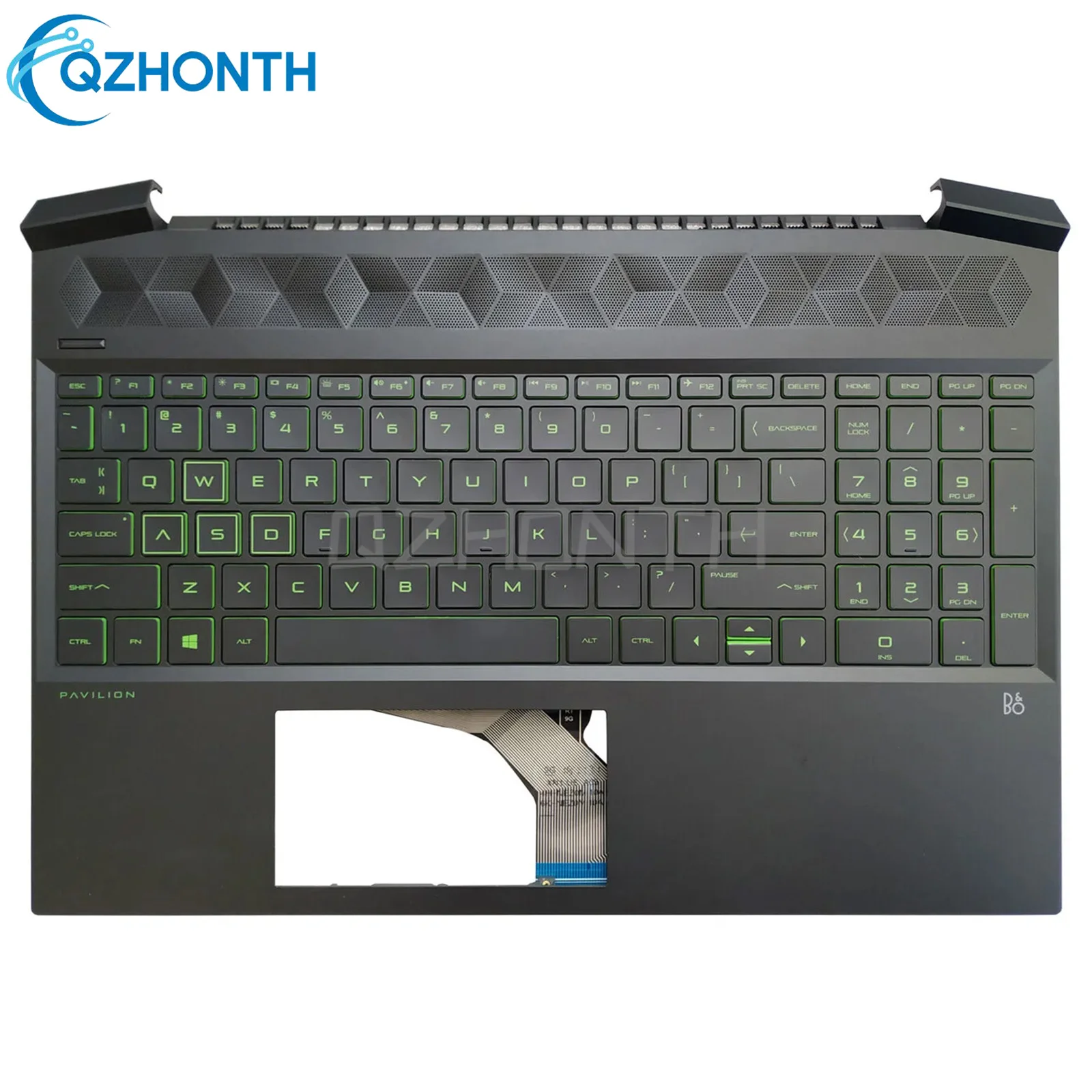 

New Palmrest with Green Backlit Keyboard For HP Pavilion 15-EC L72597-001 L72598-001