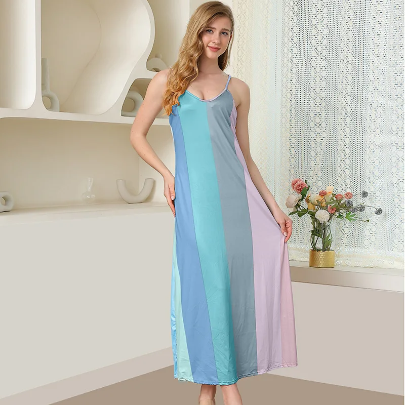 

WL151 Fashion Hanging Colourful Fabric Patchwork Round Neck Long Evening Dresses