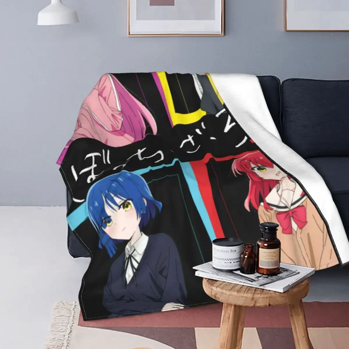 Bocchi The Rock Hitori Gotou Anime Fleece Throw Blanket Blankets for Bedding Bedroom Ultra-Soft Quilt