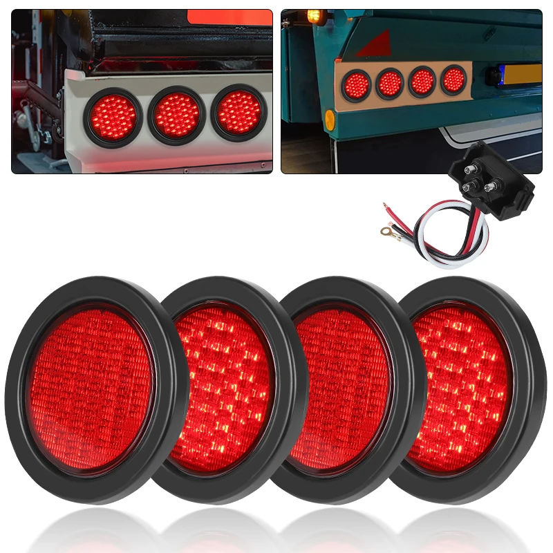 Лампа стоп-сигнала с круглым хвостом, 40 светодиодов, 4 дюйма