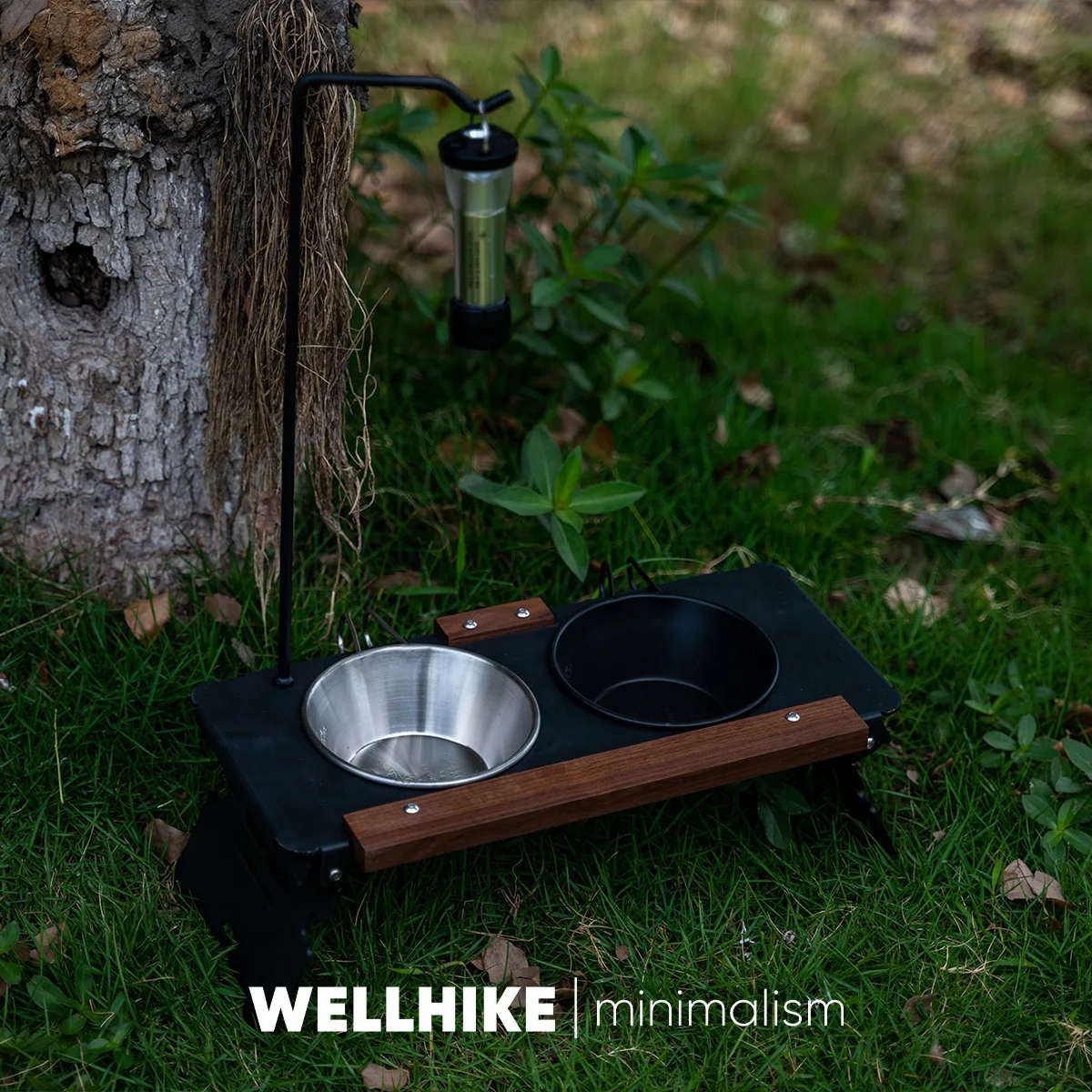Portable Multi-Function Pet Stand Pet Bowl Holder for Cat and Dog Food Outdoor Camping and Home Use