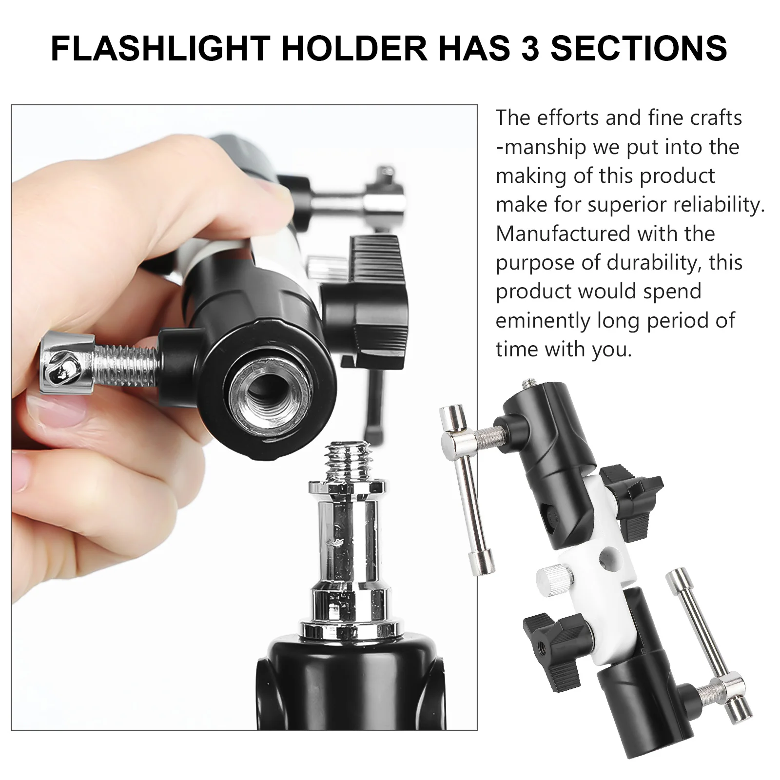 

Flash Holder Bracket U-shape Flashlight Photographing Accessories 3-section Independent Lamp Aluminum Pedestal