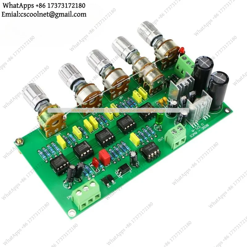 Subwoofer Preamplifier Filter Board TL072 Tone Low Pass AWCS Dynamic Equalization 5.1 Amplifier Single-ended Output Audio Device