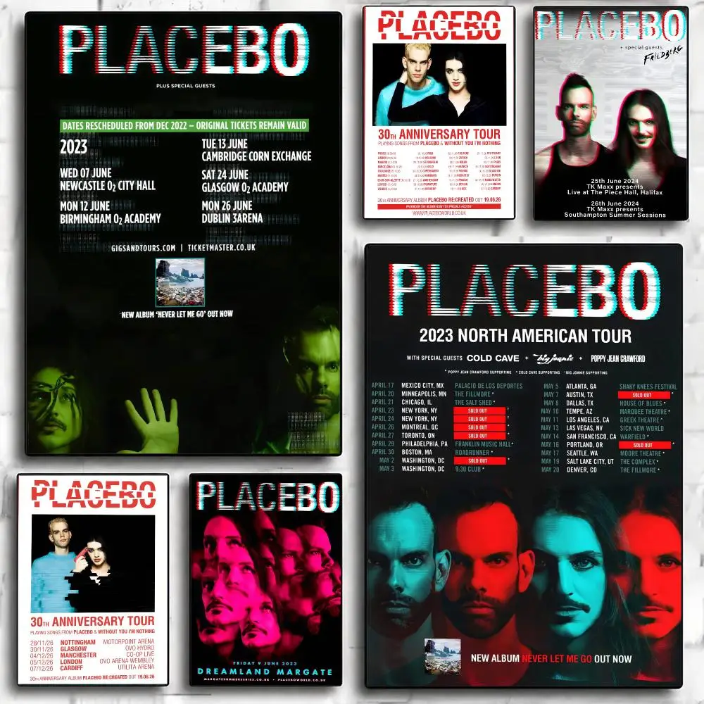 band P-Placebo-O Poster Minimalist Wall Sticker for Cafe Office Bar Home Decor and Gift