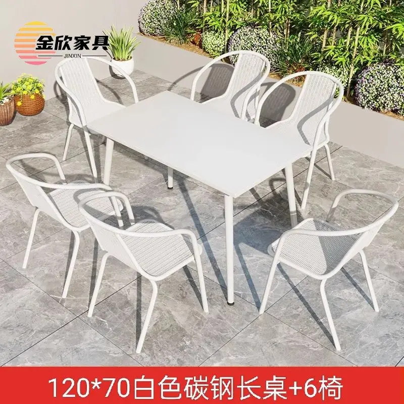 Outdoor leisure combination terrace garden waterproof and sunscreen balcony convenience store milk tea shop