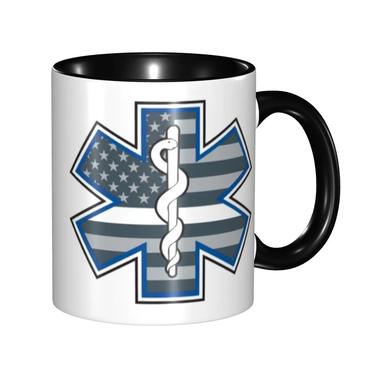 

Star Of Life Coffee Mugs DIY Custom Emt Paramedic Medical Ceramic Tea Milk Mug Cup