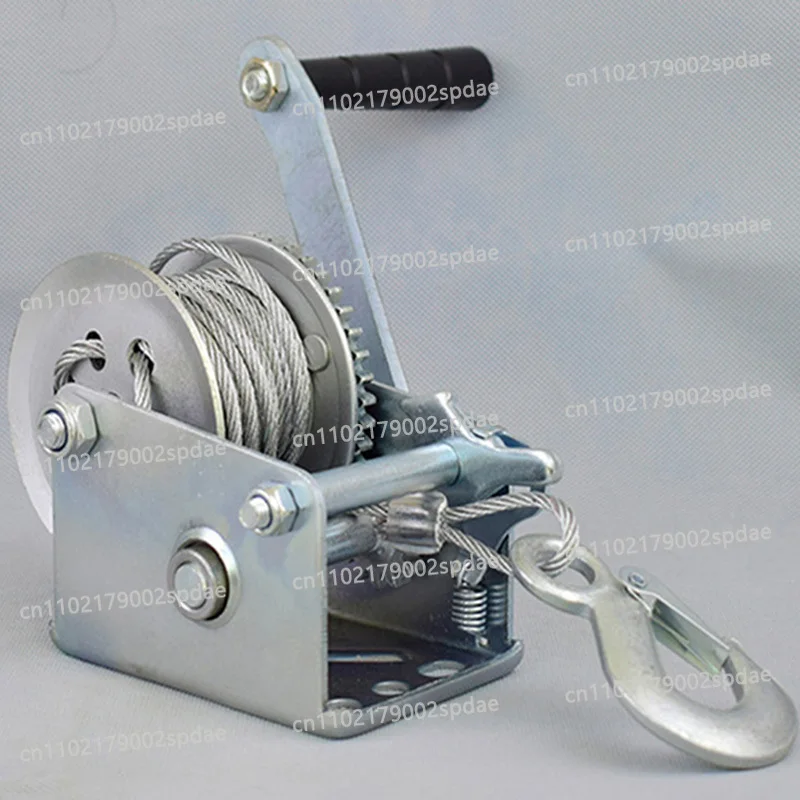 Heavy Duty Galvanized Hand Winch With Wire Rope 3000lbs Single Speed Utility Boat Trailer Pulling Tool