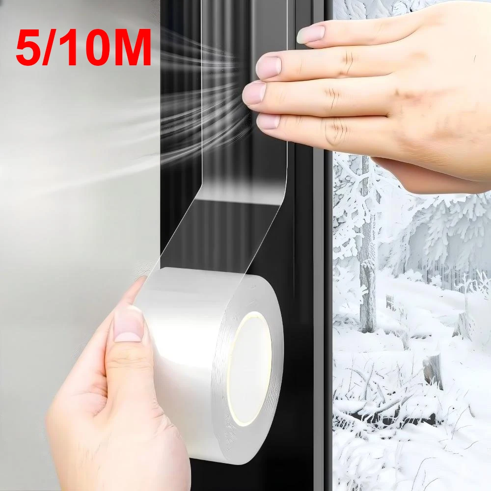 1-4PCS 5M/10M Window Seal Strip Windproof Waterproof Single Side Self Adhesive Nano Tape Cold Resistance Door Gap Caulk Tape