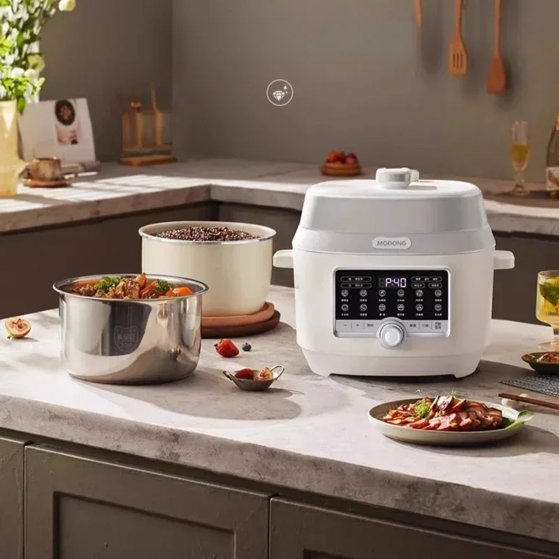 Electric Pressure Cooker 5L Dual Inner Pot Multi Function Rice Cooker Stew Soup One Pot Programmable Fast Cooking Home Use