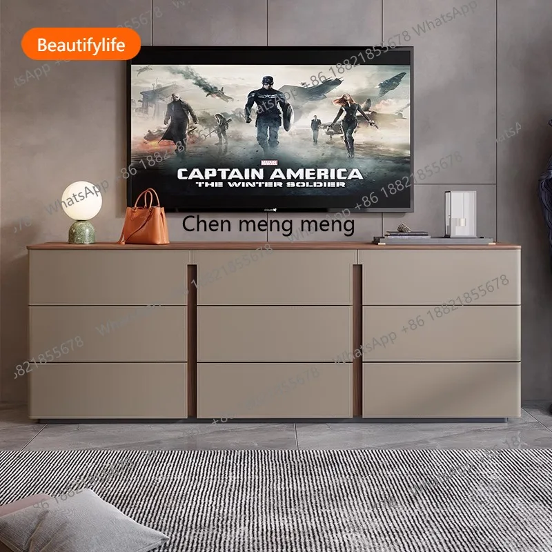 

A16 Italian modern simple living room dining side cabinet household wall locker bedroom storage cabinet