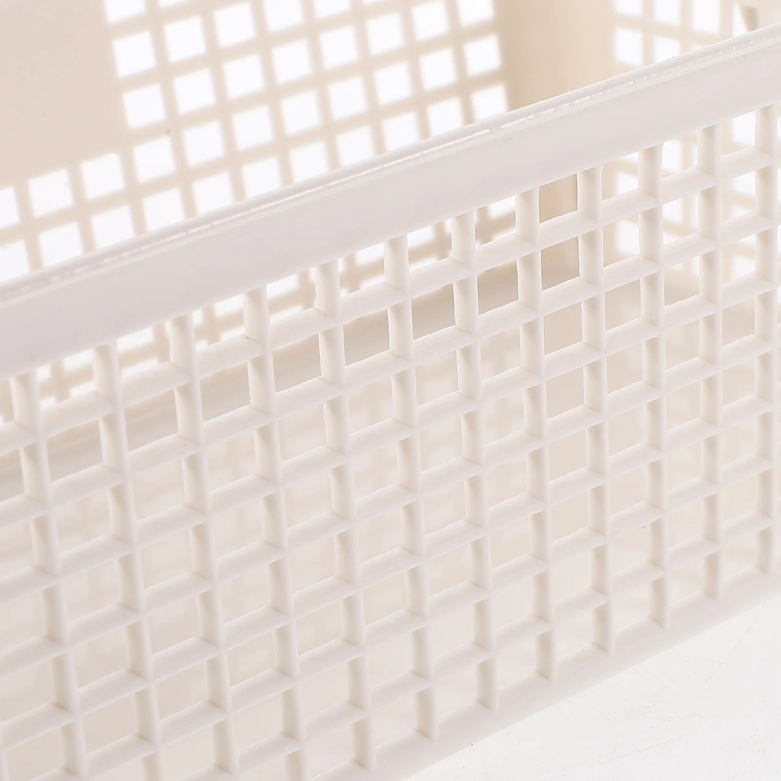 

3PCS Storage Baskets Rectangle White Large Medium Small Stackable Plastic ganizer Basket for Desk Kitchen Pantry
