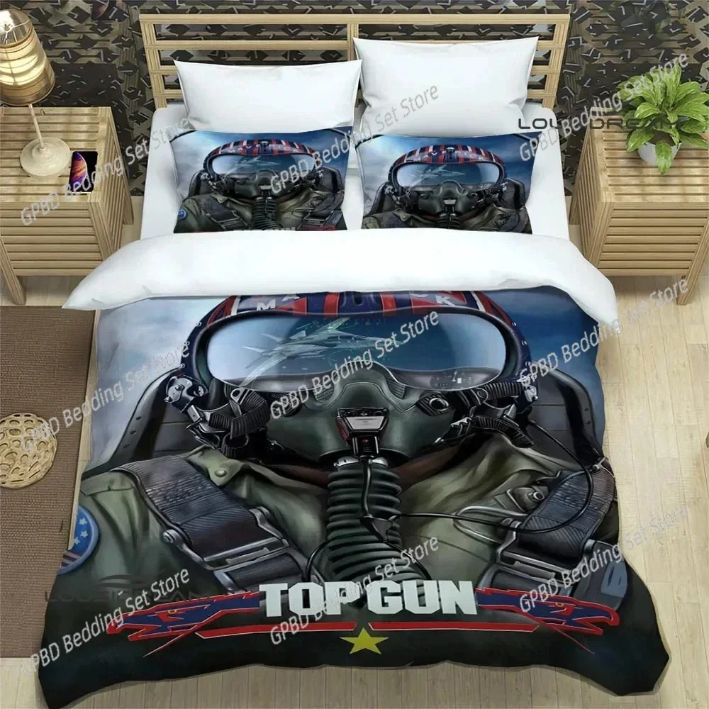 Movie Top Gun Comfortable Duvet Quilt Cover Pillowcase Bedding Set Children Bedroom Decoration Home Textile