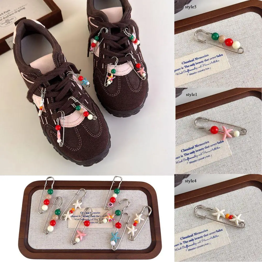 

Shoe Laces Charms Pin Keychain Brooch Buckle Punk Original Detachable Bead Sneakers Shoe Accessories Clothes Brooch Pin Jewelry