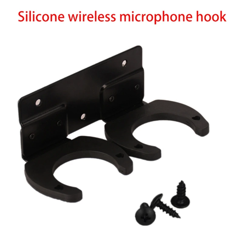 Microphone Holder Wireless Microphone Holder For Mic Stand Wall Mounted Microphone Hanger Clip Double Hook Stands Holder