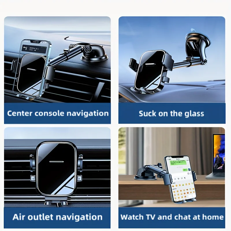Lcars Universal Car Phone Holder, Suction Cup Type Car Phone Navigation and Entertainment Holder, In-Car Dashboard Fixed Bracket, Car Air Vent Phone Holder, Multi-Functional and Adaptable for Various Scenarios, Adjustable Horizontal and Vertical Placement of Phone, Car Interior Accessories