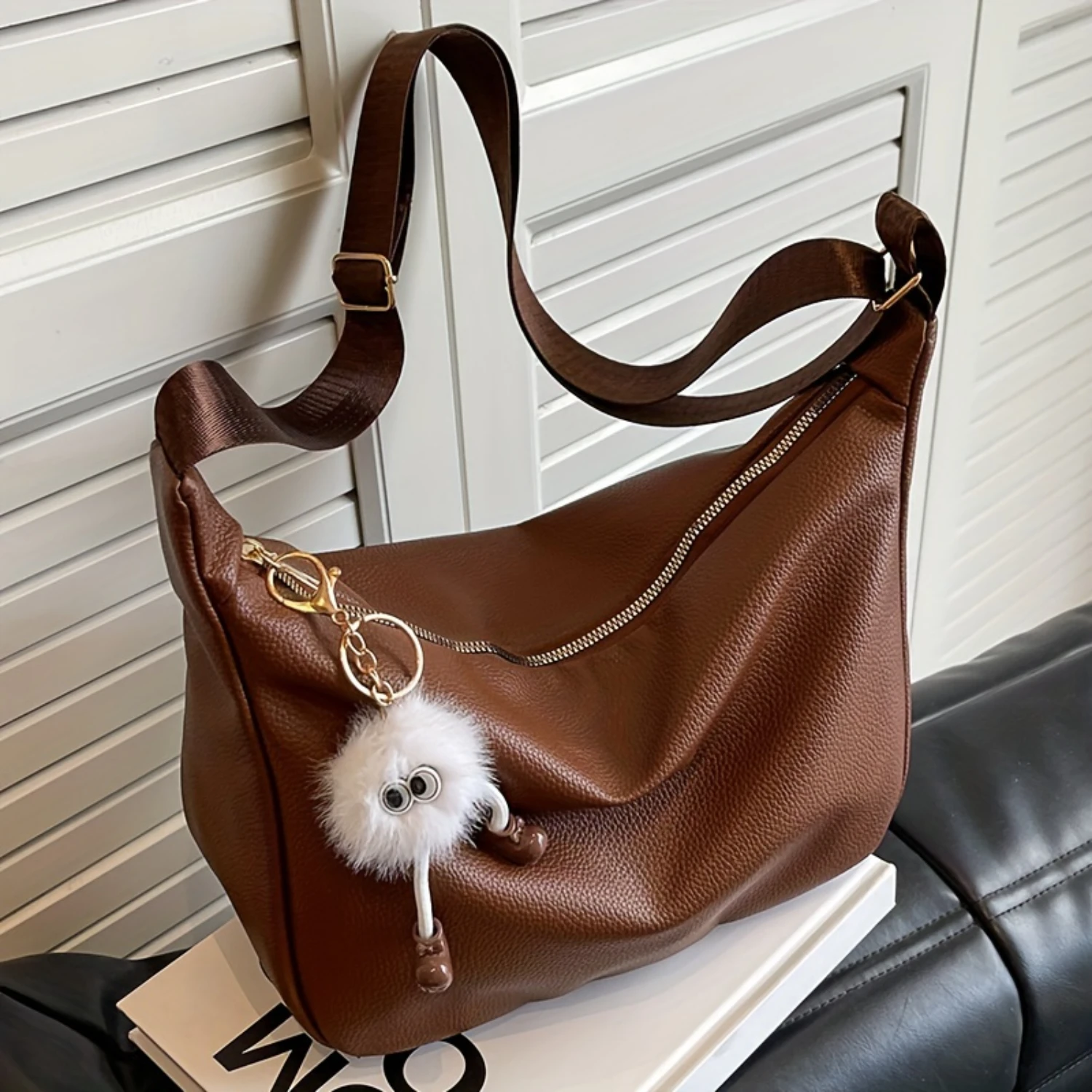 Vintage Soft Crossbody Bag, Retro Hobo Shoulder Bag, Women's Fashion Handbag & Tote Purse