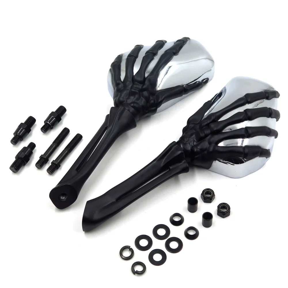 Motorcycle Parts Claw Skull Skeleton Hand Mirror for Kawasaki Ninja VN 750 800 900 1500 1600