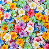 30/50pcs random cartoon gradient five petal small flower resin pendant DIY daily necklace earrings keychain jewelry accessories