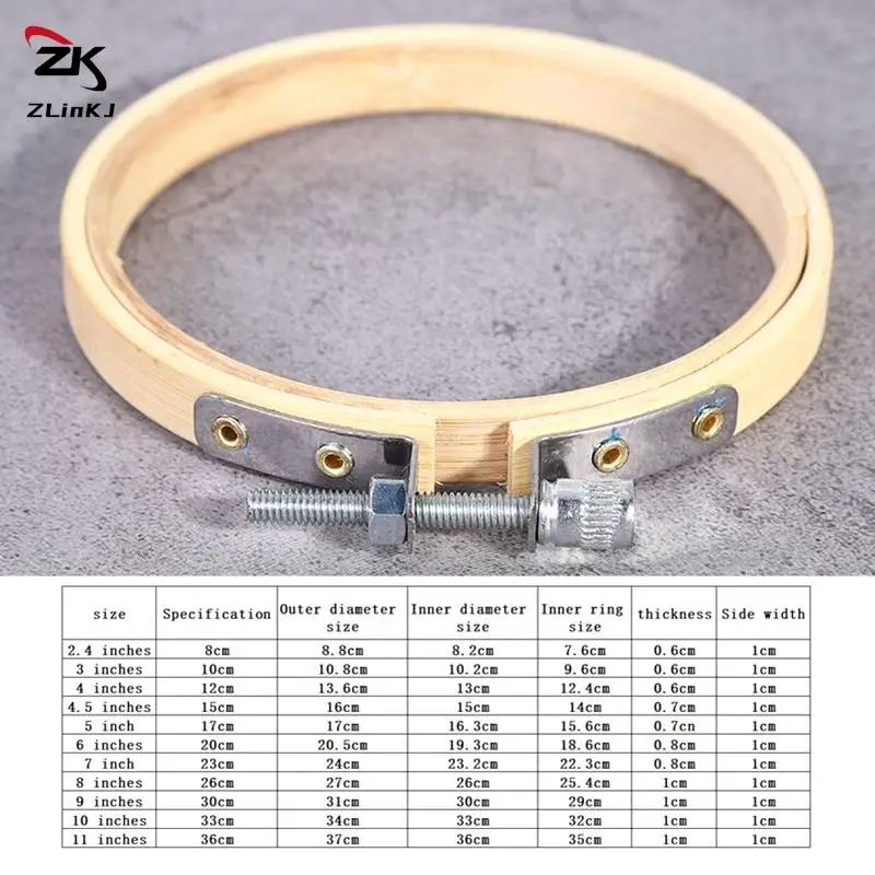 1 szt. 8-36cm drewniane, do haftowania obręcze ramka haft bambusowy kółka do igła haft krzyżykowy narzędzie rzemieślnicze narzędzie do szycia