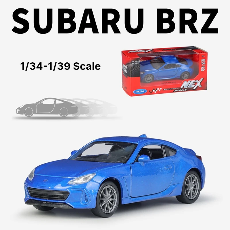 1/36 Subaru BRZ Super Sport Toy Car Model Welly Diecast Metal Vehicle Miniature Collection Pull Back Gift For Children Boys Kid