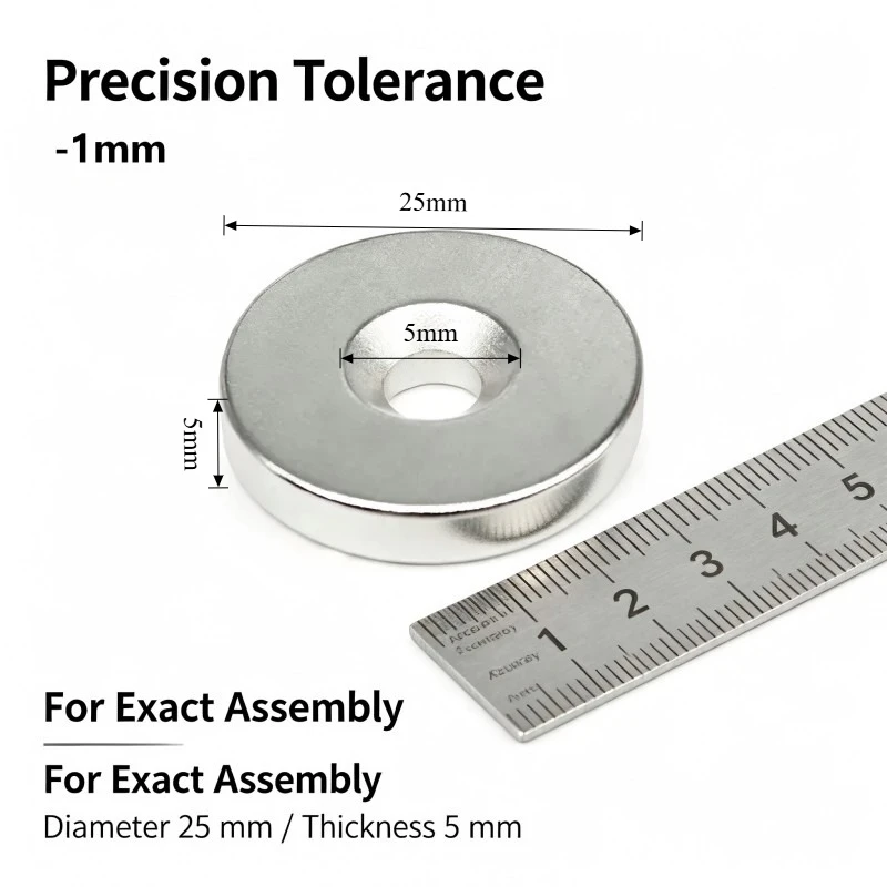 10‑25Pcs 25x5‑5mm Countersunk Hole Round Disc NdFeB Magnets Super Powerful Permanent Magnets for Handmade Hardware Decoration