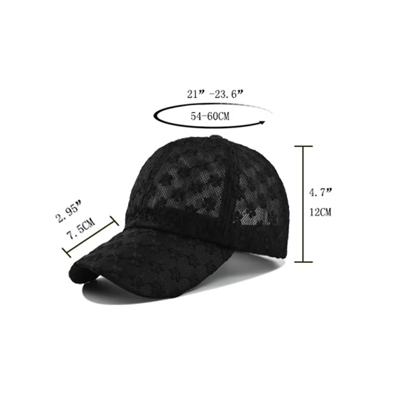 Summer Women Lace Hat Baseball Cap Breathable Mesh Snapback Hat Hip Hop Fashion Female Caps Adjustable