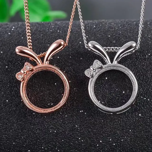 

Круглый поднос для подвески для ювелирных изделий DIY, серебро 925, кабошон, подвеска из драгоценного камня, основа из стерлингового серебра, полукрепленный кулон для янтаря