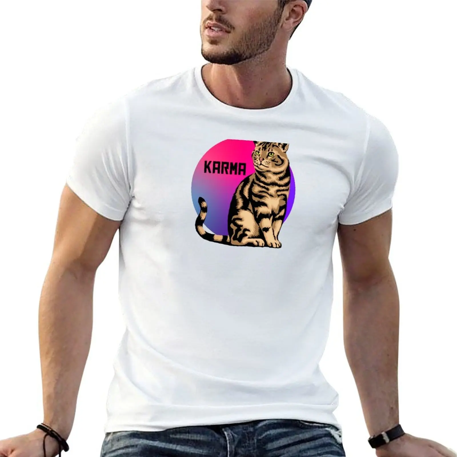 

Karma The Cat T-Shirt t shirt man casual cotton t shirt man t shirts for man graphic funny T-Shirt