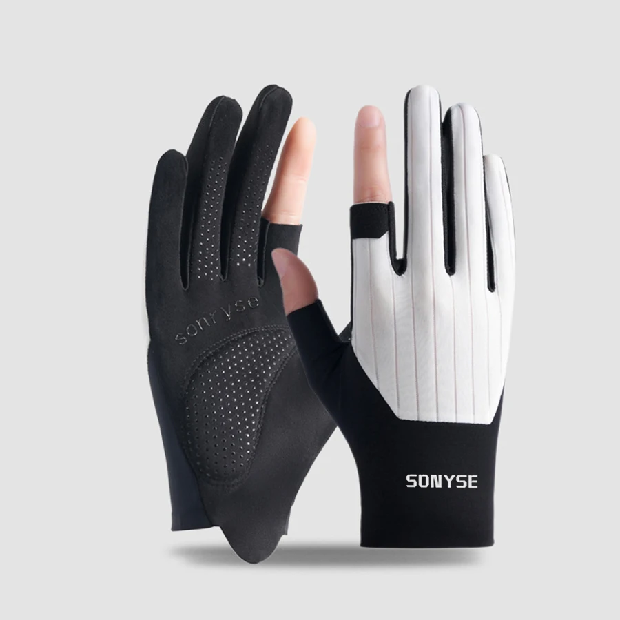 2 Finger Open Gloves Anti-slip Breathable UV Protection Touch Screen For Cycling Fishing Driving Outdoor Sports Men Women