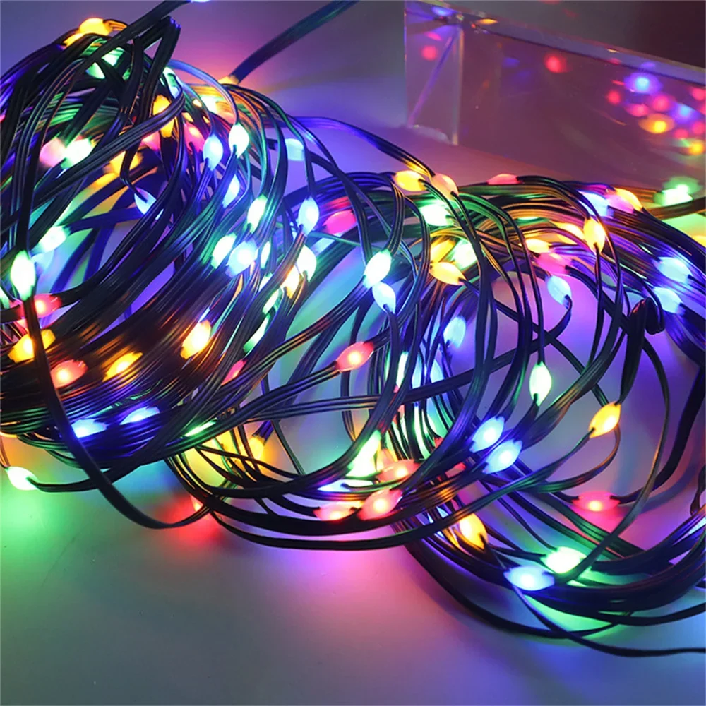 Solar Rope Light Outdoor Solar String Light with Remote PVC Copper Wire Solar Christmas Rope Light for Tree House Party Decor