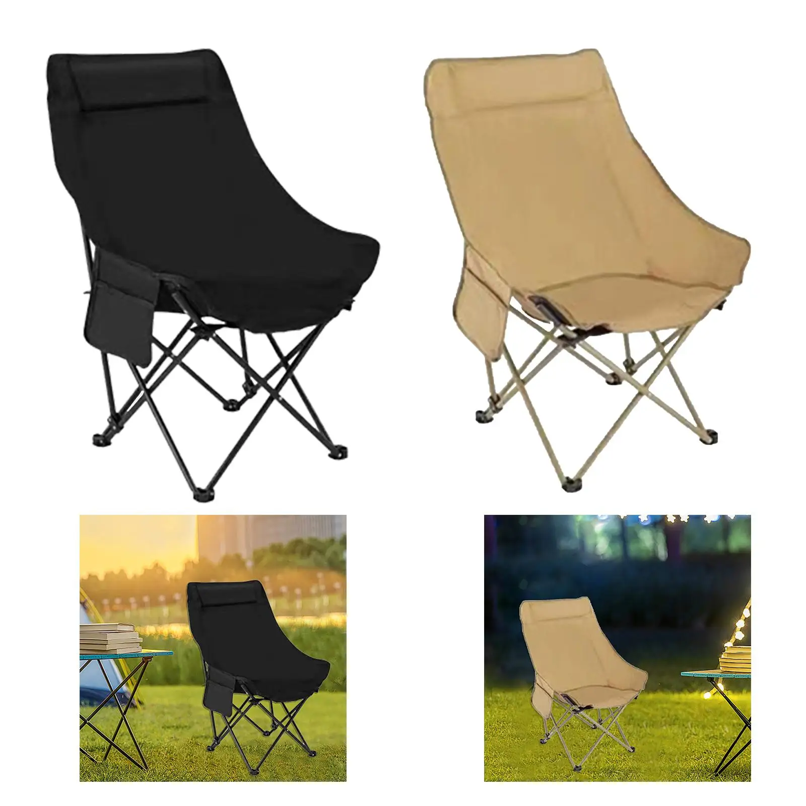 Foldable Chair Thickened Oxford Cloth Multipurpose Easy to Use Scratch Resistant Camping Gear for Domestic Garden Backpacking