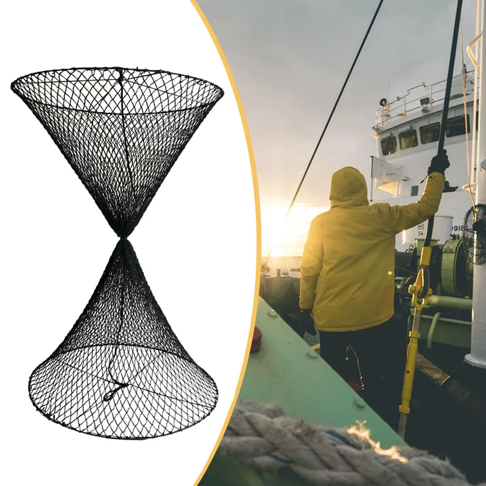 Black Mesh Marine Daylight Signal Double Cone Nautical Marker for Cargo Ships and Harbor Navigation