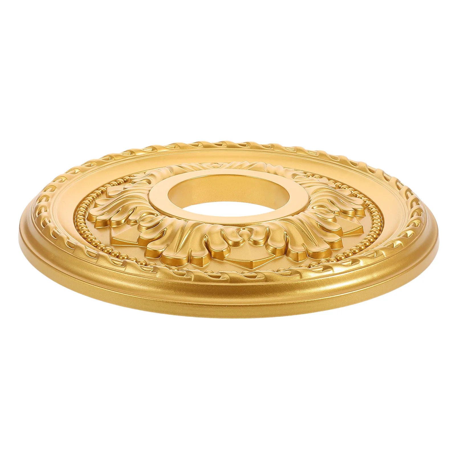 Gold Round PU Ceiling Medallion Steel Reinforced Decorative Lighting Medallion for Chandelier Fan Fixture Home Living Room
