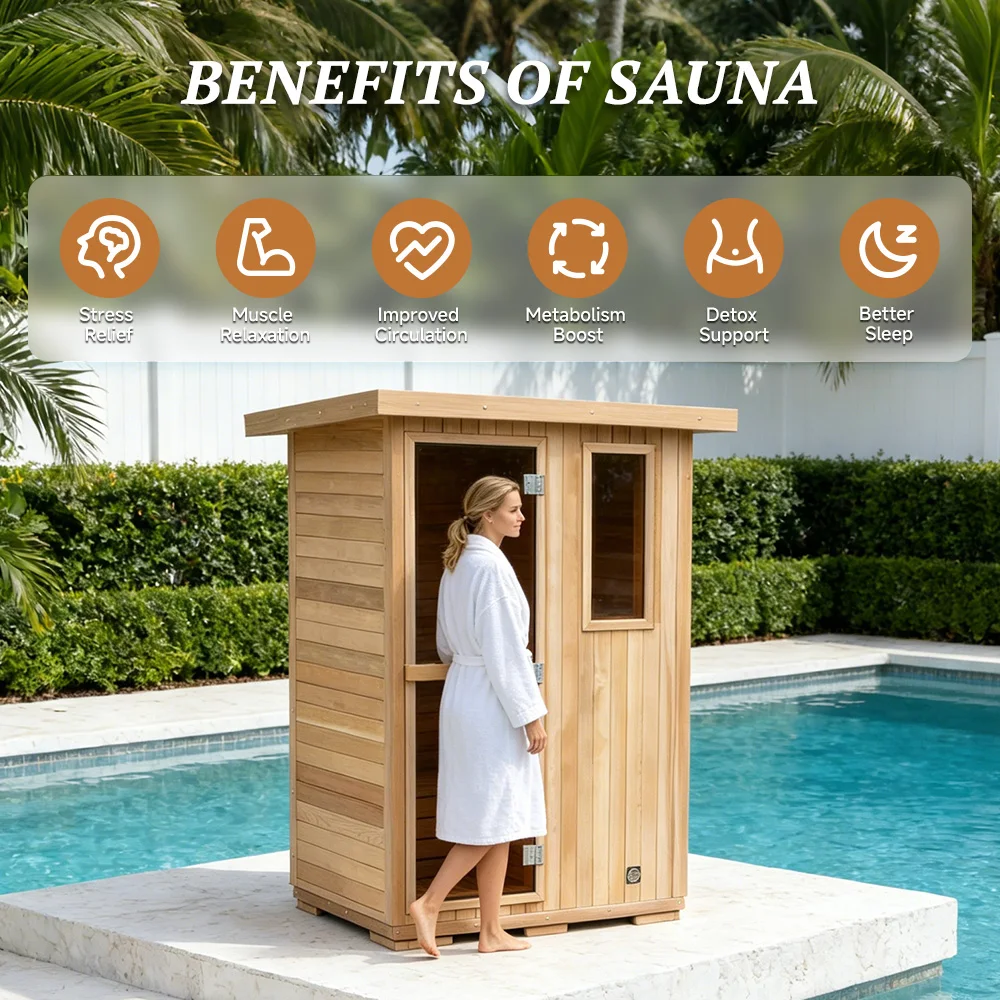 Electric Sauna Heater Panoramic Glass Thermo Design for Outdoor Commercial Use Eco-Friendly 1-2 Person Capacity