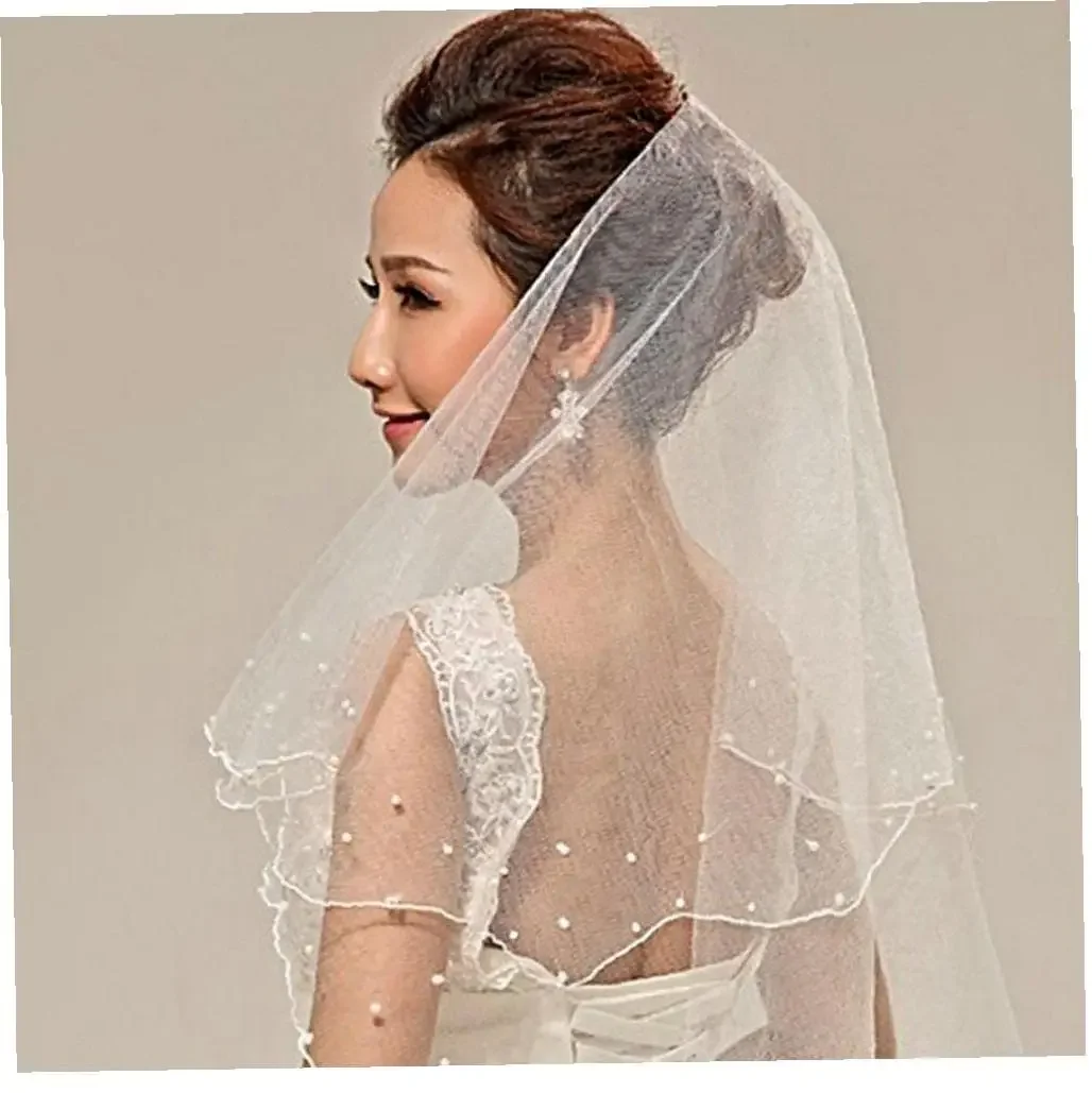 Bridal Veil Wedding Veils Women's Simple White Short Veils for Brides Shower Bachelorette Hen Party Costume Dress