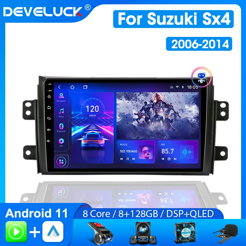 Develuck 2 din Android Car Radio For Suzuki SX4 2006 - 2014 For Fiat Sedici 189 2005 - 2014 Multimedia Player Navigation Carplay