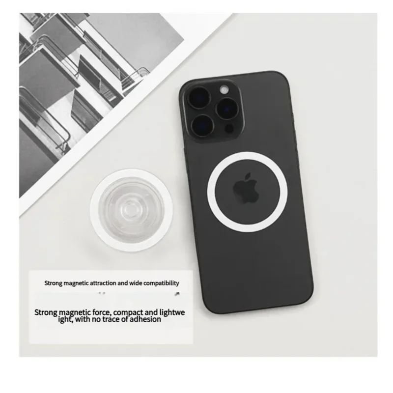 حامل مغناطيسي آمن لإصبع البنصر قابل للطي وحامل قبضة الهاتف المحمول ومقبس الجيب لهاتف iPhone Mac Samsung Xiaomi #6
