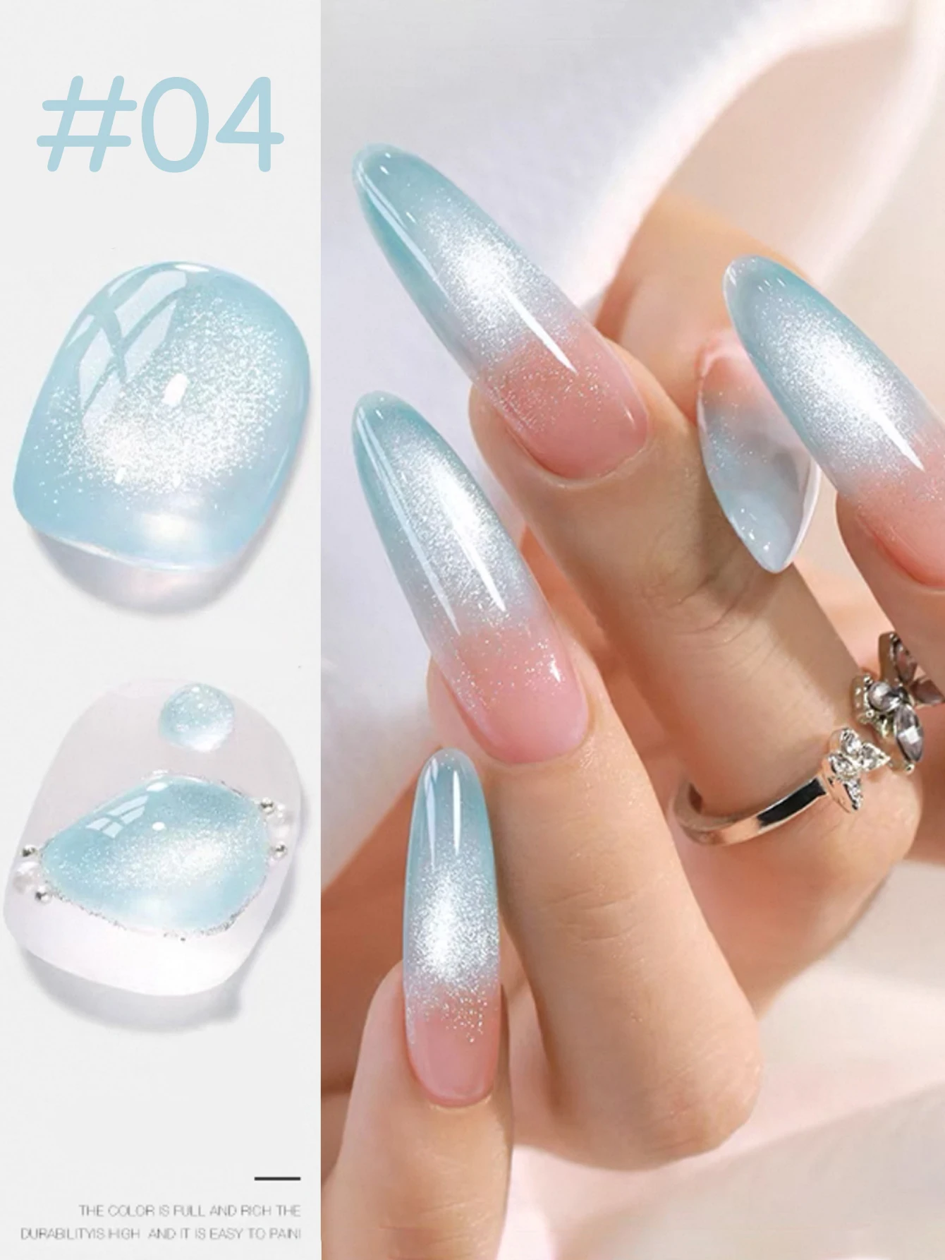 

1pcs WS Spring Summer Nails Ice Transparent Blue Pink Cat Eye Gel Nail Polish 2025 Crystal Cat Eye Whitening Popular Nail Art