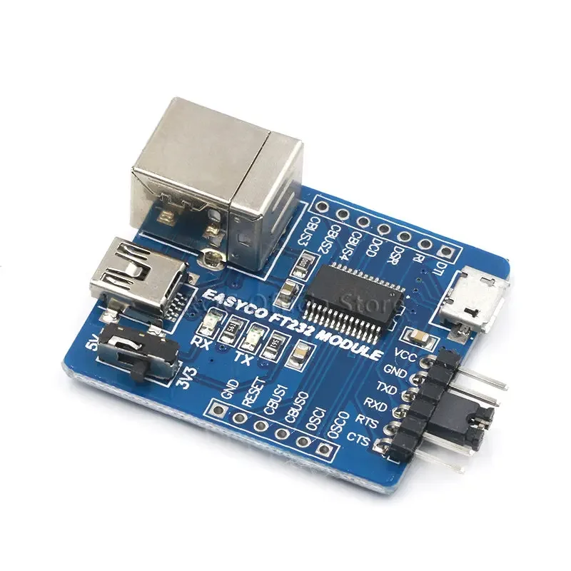 FT232RL 3 in 1 USB to Serial Port Module USB Type B / MINI USB / Micro USB 3 Interface to UART Module for Arduino