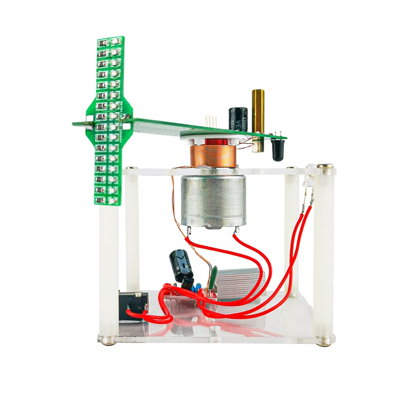 Display LED giratório cruzado de lado único Kit eletrônico DIY Peças sobressalentes de soldagem rotativas com programação