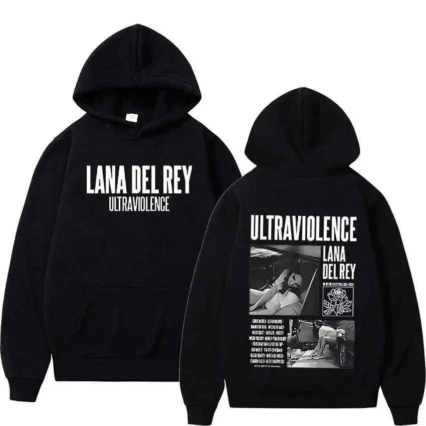 Singer Lana Del Rey Hoodies Men Women Hip Hop Printed Y2k Streetwear Clothing Fleece Comfortable Casual Loose Sweatshirts