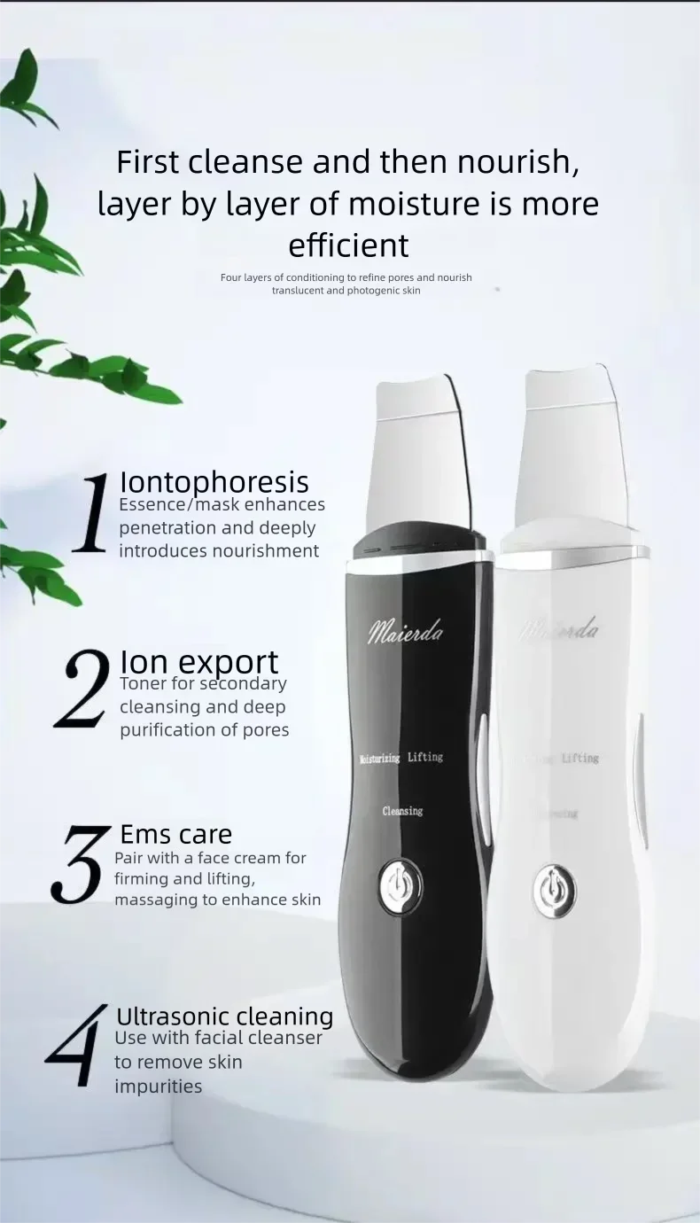 

Ultrasonic Skin Scrubber Painless Electric Blackhead & Pore Cleaner for Deep Exfoliation - Facial Cleansing Device for blackhead