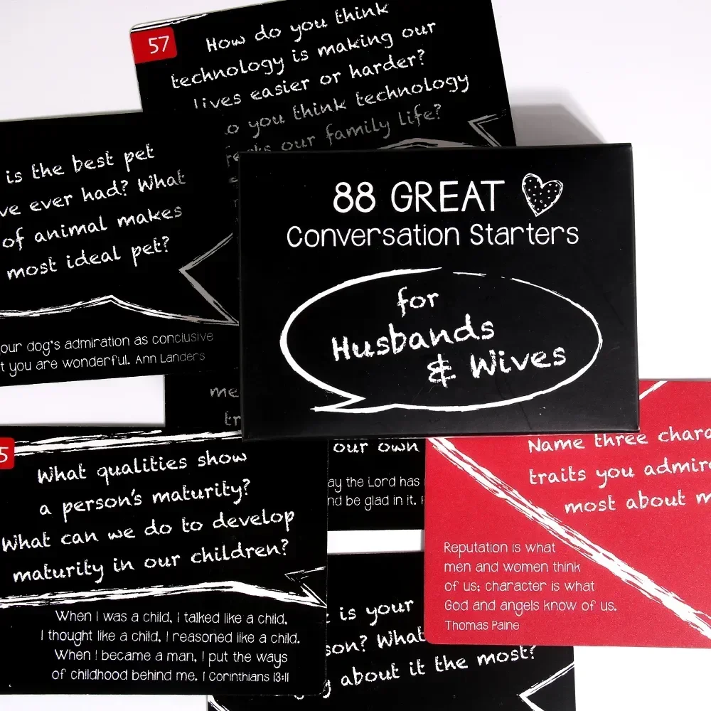 88 Great Conversation Card Game Starters for Husbands and Wives Romantic Card Game for Married Couples Christian Games