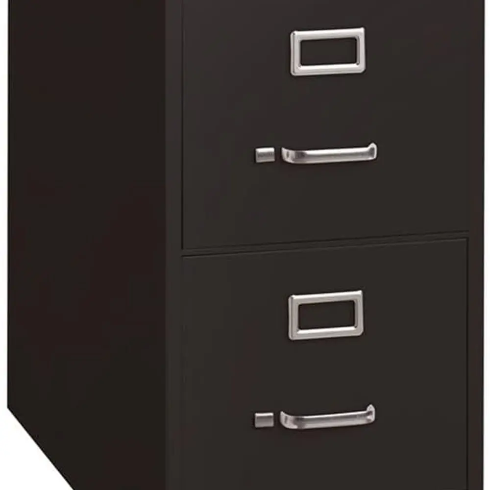 26.5 Inch Deep Metal 2-Drawer Vertical Letter File Cabinet in Black