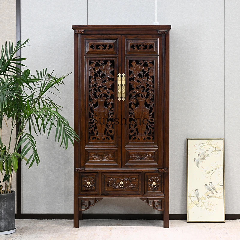 

Chinese carved vertical cabinet retro decorative porch storage Ming and Qing classical solid wood carving