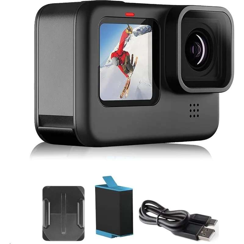 Black- E-Commerce Packaging - Waterproof Action Camera with Front LCD & Touch Rear Screens, 5.3K60 Ultra HD Video